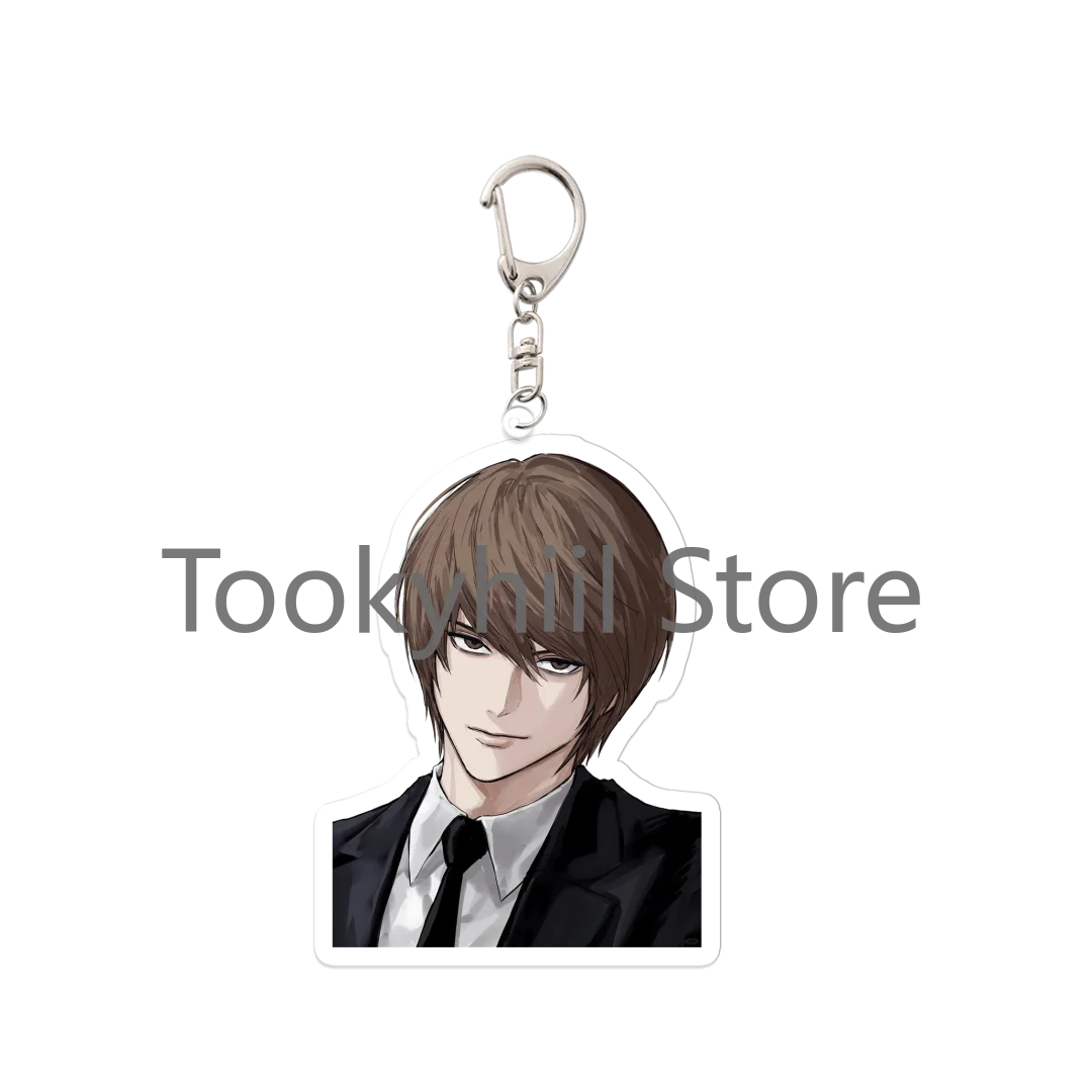 Death note chaveiro l misa amane anime jogo dos desenhos animados jóias moda figura yagami luz transparente acrílico ornamentos presente da menina
