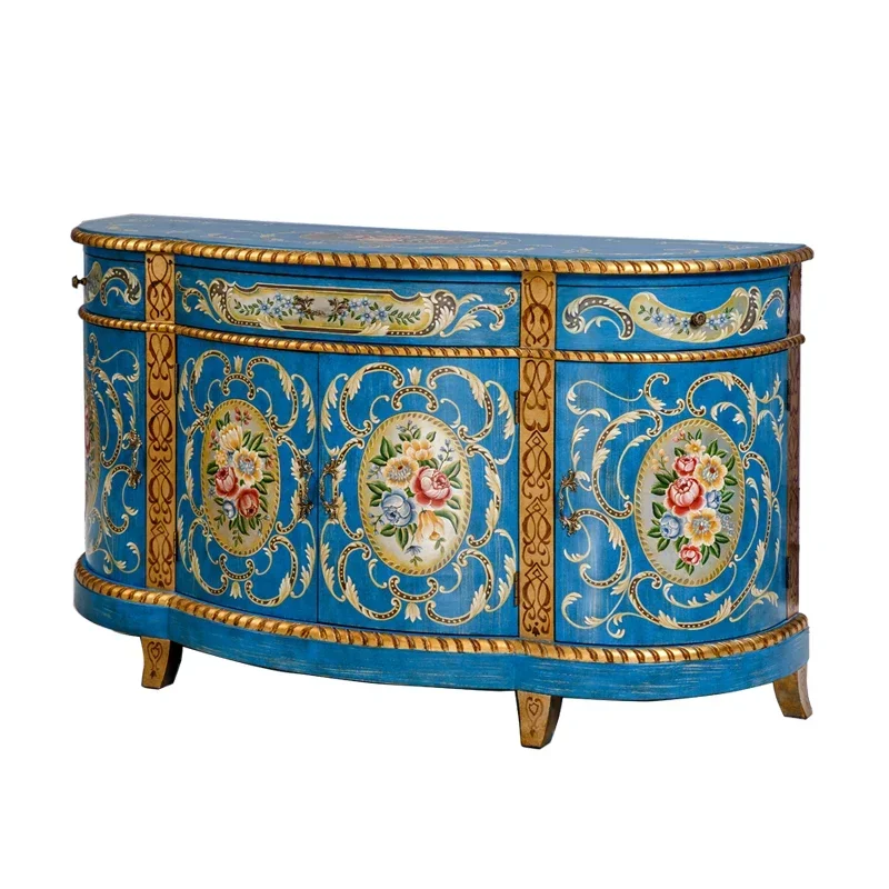 end luxury noble furniture with unique design serving hotel sideboard for living room antique painted home cabinet