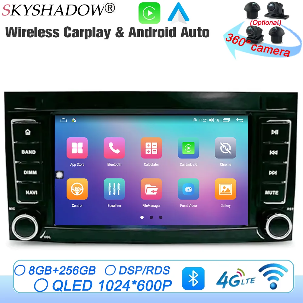 

12G+256G Carplay Auto Android 13.0 DSP IPS Car DVD Player GPS WIFI Bluetooth RDS Radio For VW Touareg T5 Multivan Transporter