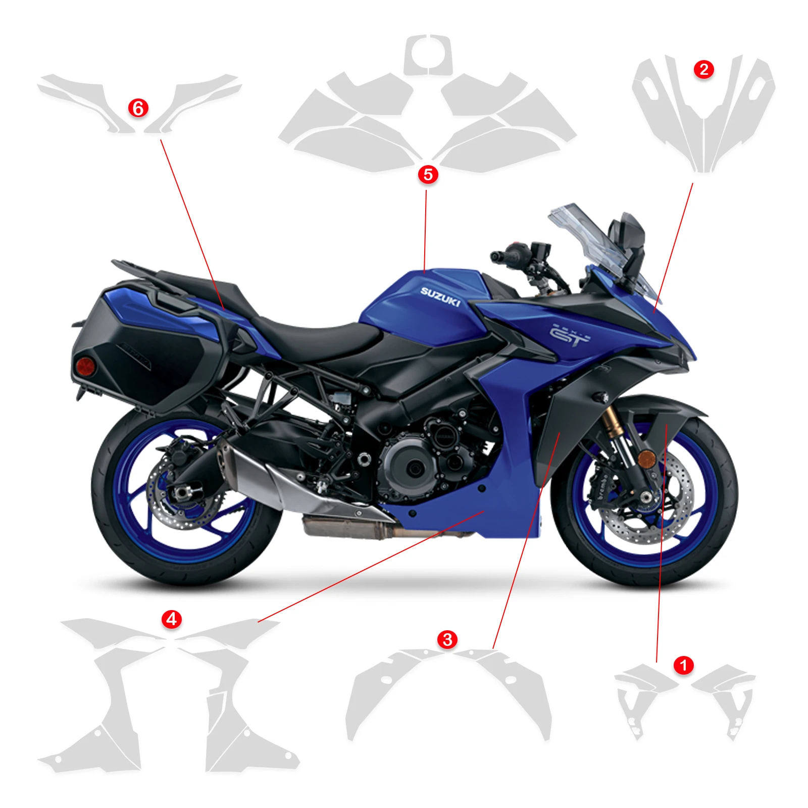 For SUZUKI GSX-S1000 GT TPU For SUZUKI GSX-S1000 GT TPU TPU Motorcycle Paint Protection Film GSX-S1000 GT Protection 2022-2025