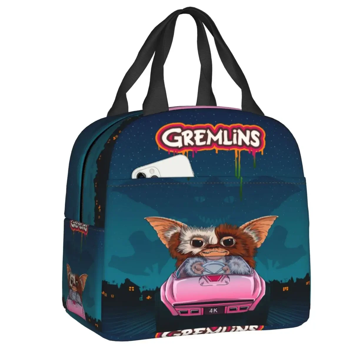 Funny Gremlins Gizmo Insulated Lunch Bags for Women 80s Movie Mogwai Portable Cooler Thermal Bento Box Outdoor Camping Travel