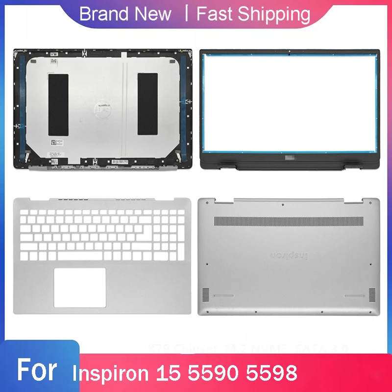 

Новая нижняя деталь для ноутбука DELL Inspiron 15 5590 5598, задняя крышка ЖК-дисплея, передняя панель, Упор для рук A B C D, серебристая оболочка