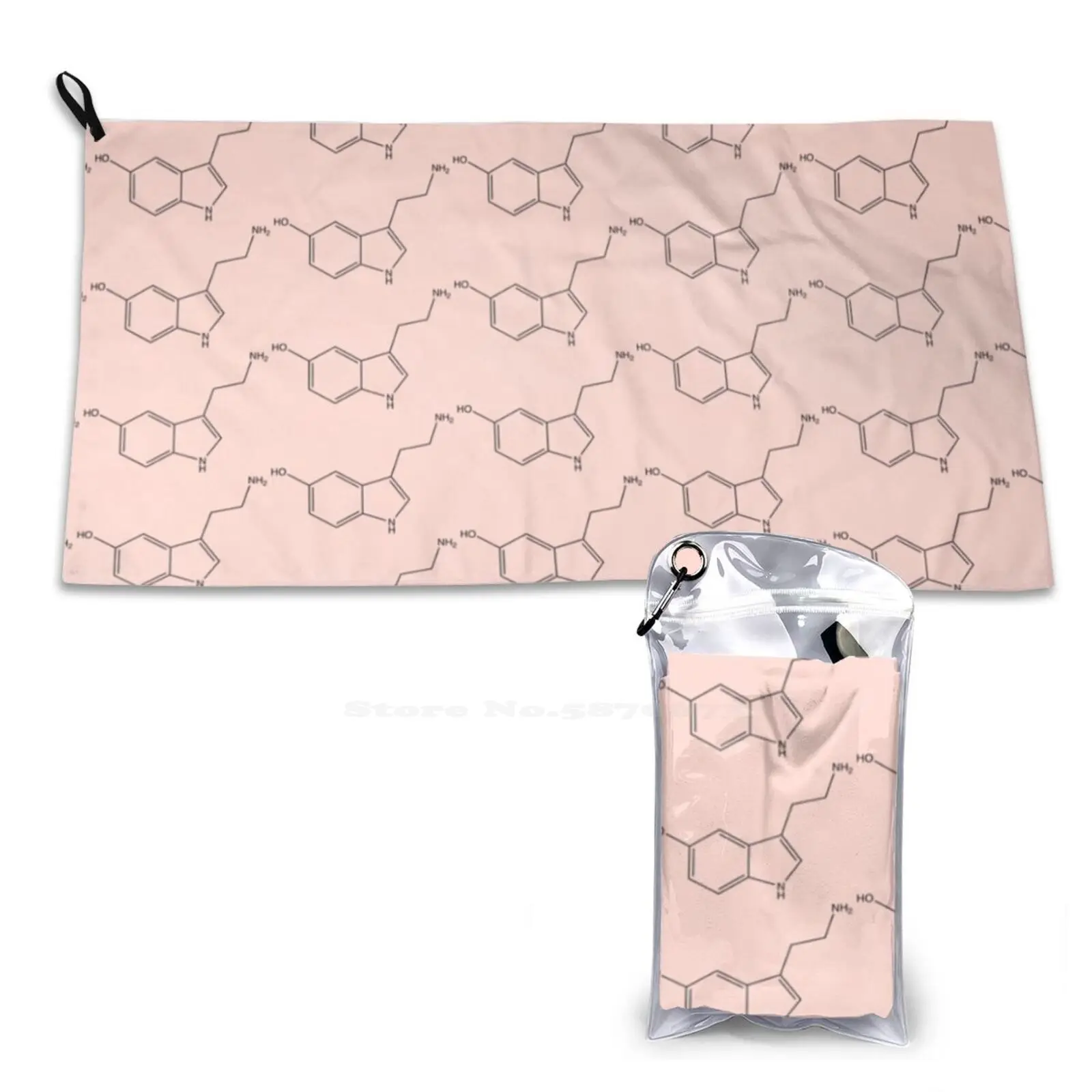 Serotonin-Line Soft Comfortable Bath Towel Outdoor Serotonin Structure Serotonin Molecule Love Drug Chemistry Steminist Women