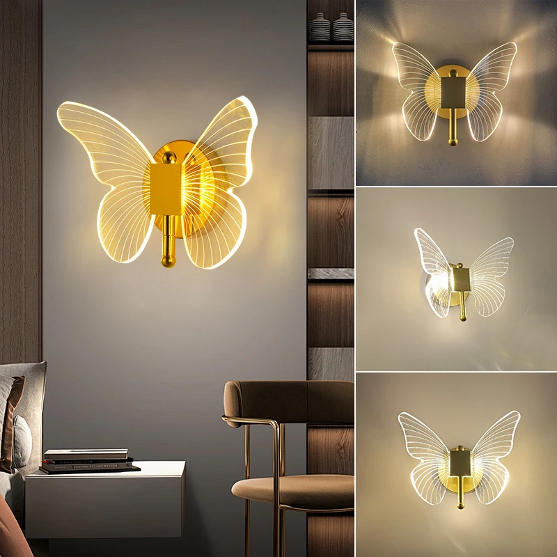 

Потолочный/настенный светильник Butterfly Lighting, лампа для коридора, теплый свет, светодиодный декоративный светильник для гостиной и спальни