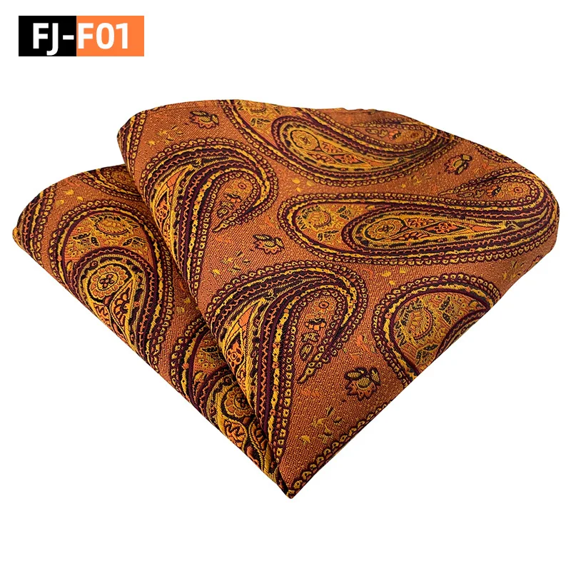 New Tide 25*25CM Paisley Cashew Flower Polyester Handkerchief Pocket Square for Man Business Wedding Suit Accessories