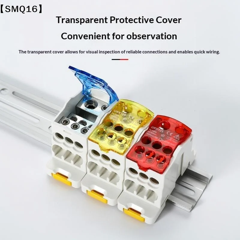 UKK Din Rail Terminal Block Power Distribution Box 80A One In Multiple Out Electrical Wire Junction Box Split【SMQ】