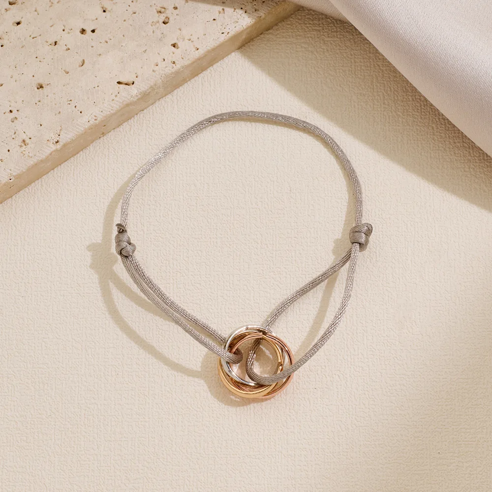 Retro Dreifarbiges Acryl-Ring-Armband Böhmisches Geflochtenes Seil-Armband für Männer Modischer Street-Style Schmuck Accessoires – Detail 3