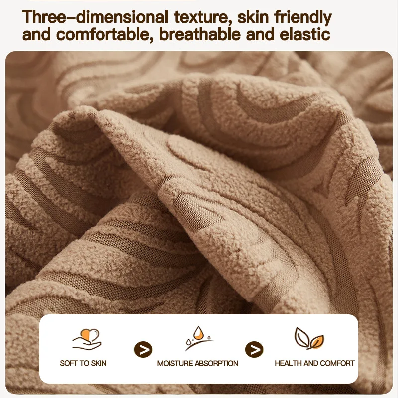 1/2/3/4 Seater Sofa Cover with Skirt Tree Leaves Jacquard Elastic All-Inclusive Sofa Cover for Living Room