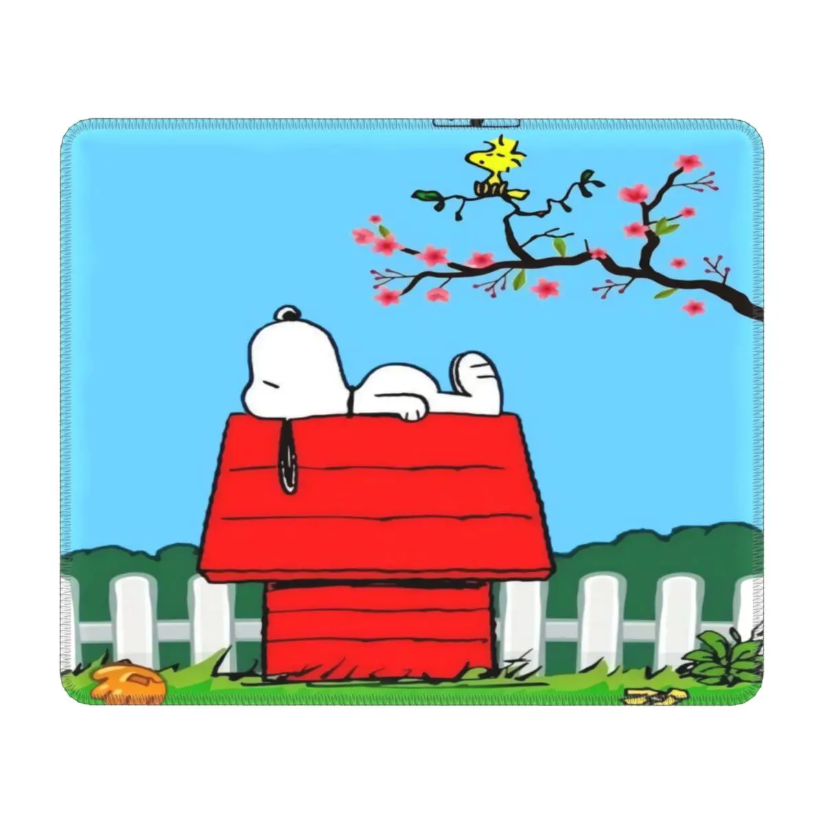 Custom S-Snoopys Cartoon Anime Mouse Pad Anti-Slip Rubber Mousepad with Durable Stitched Edges for Game Desk Computer Mouse Mat