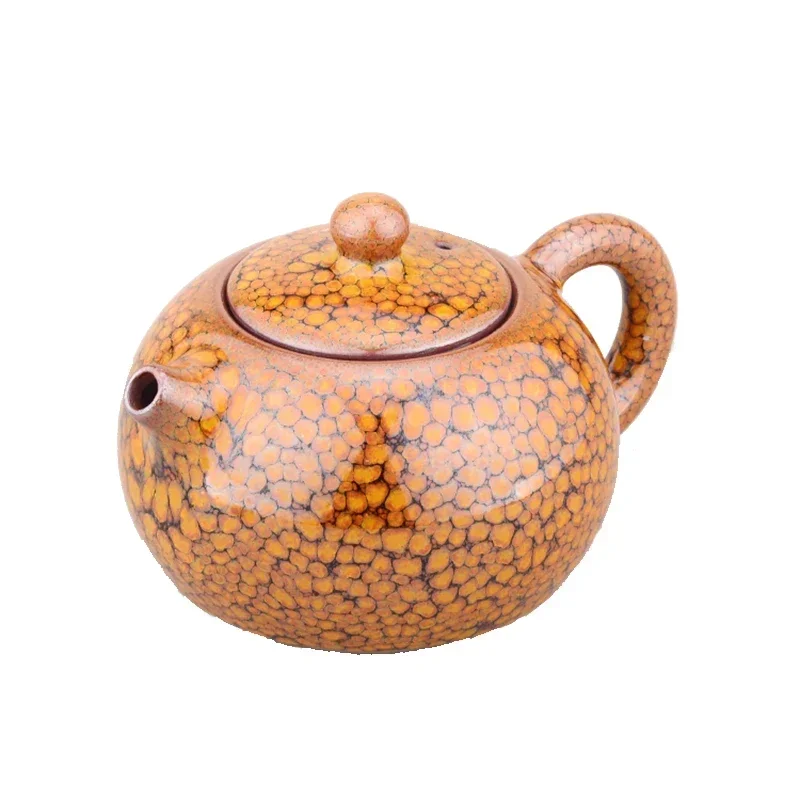 Golden Teapot Jianyang Jianzhan, Silver Oil Drop Teapot, Tianmu Glaze, Candle Spot, Kung Fu, Ceramic Tea Set