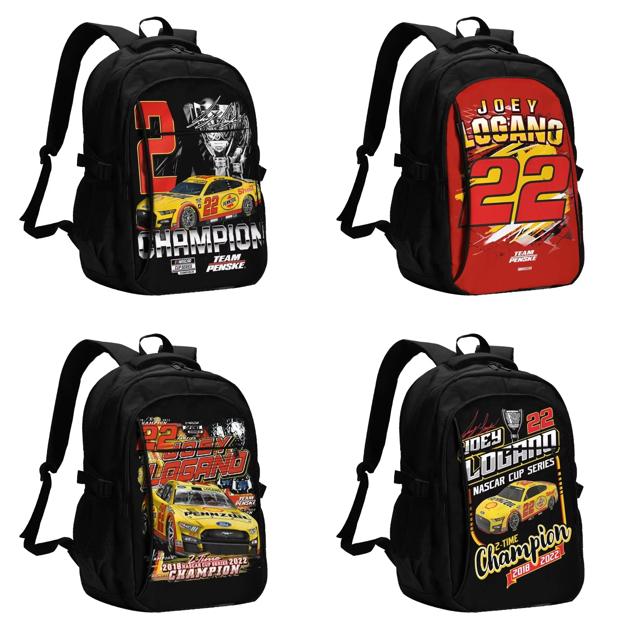 

Joey Logano 22 Travel Laptop Backpack, Business Water Resistant Backpack with USB Charging Port, College Bag for Men & Women