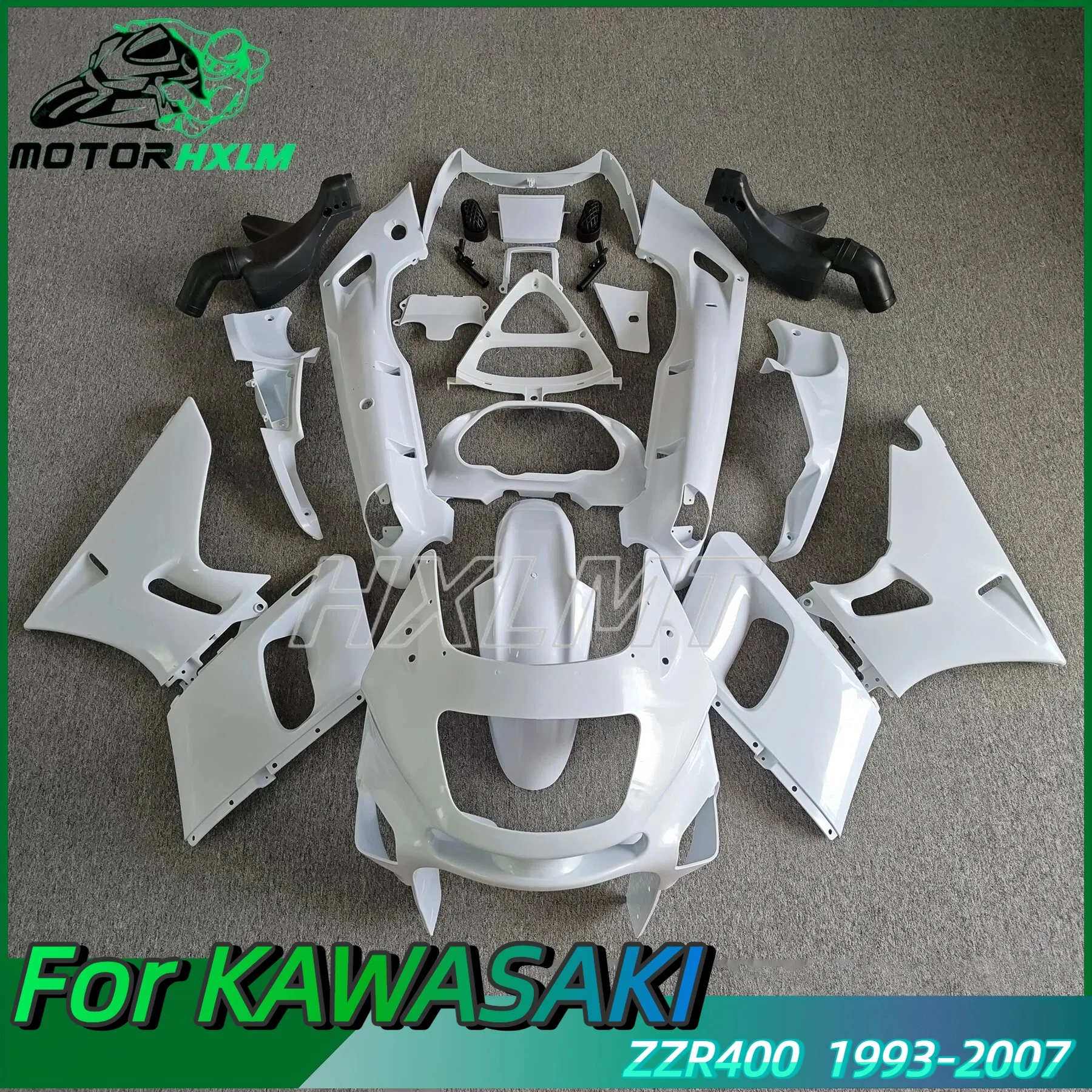 Motorcycle Full Fairing Body Kit Plastic Guard Shell For Kawasaki ZZR400 ZZR600 1993-2007 White Unpainted