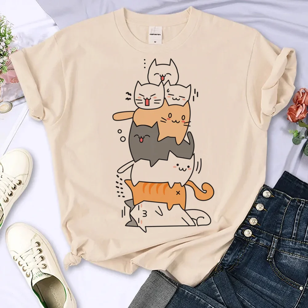 Funny Cat Print tshirt women funny designer t-shirts girl streetwear clothes