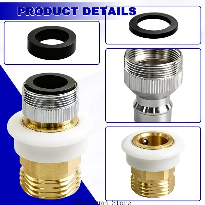 Dishwasher Hose Faucet Adapter 15/16 In-27 or 55/64 In-27 to 3/4 In Garden Hose Thread Brass Collar Coupling Replacement for