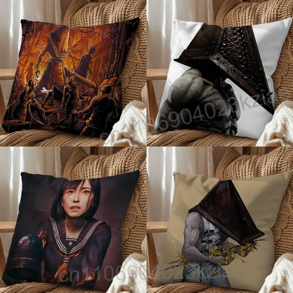 

Silent Hill game Pyramid Head Pillow Case Square Double-Sided Printing Short Plush Sofa Cushion Cover Bedroom Bedside Pillow