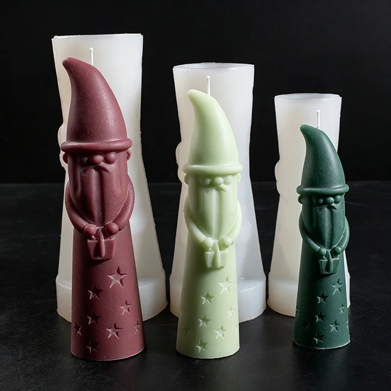 Molde de silicona de Papá Noel con barba para velas, molde DIY hecho a mano para adornos decorativos de Navidad, molde de resina epoxi y yeso, molde para regalo de Navidad