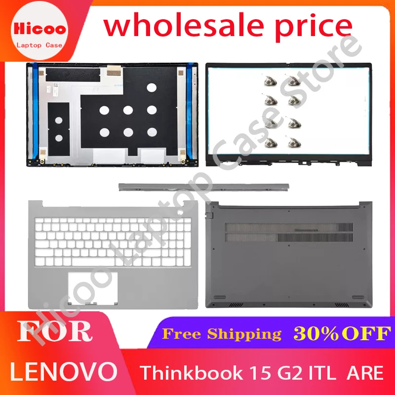 

New LCD Back Cover For Lenovo Thinkbook 15 G2 ITL 15 G2 ARE Front Bezel Palmrest Bottom Lower Case Hinges Cover Housing Case