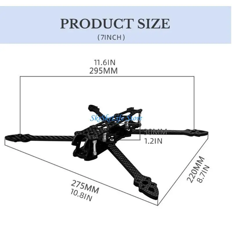 e65e-fpv-ドローン-295mm-fpv-レーシング-ドローン-フレーム-7-8-インチ-カーボンファイバー-クアッドコプター-fpv-フリースタイル-フレーム-5mm-アーム付き