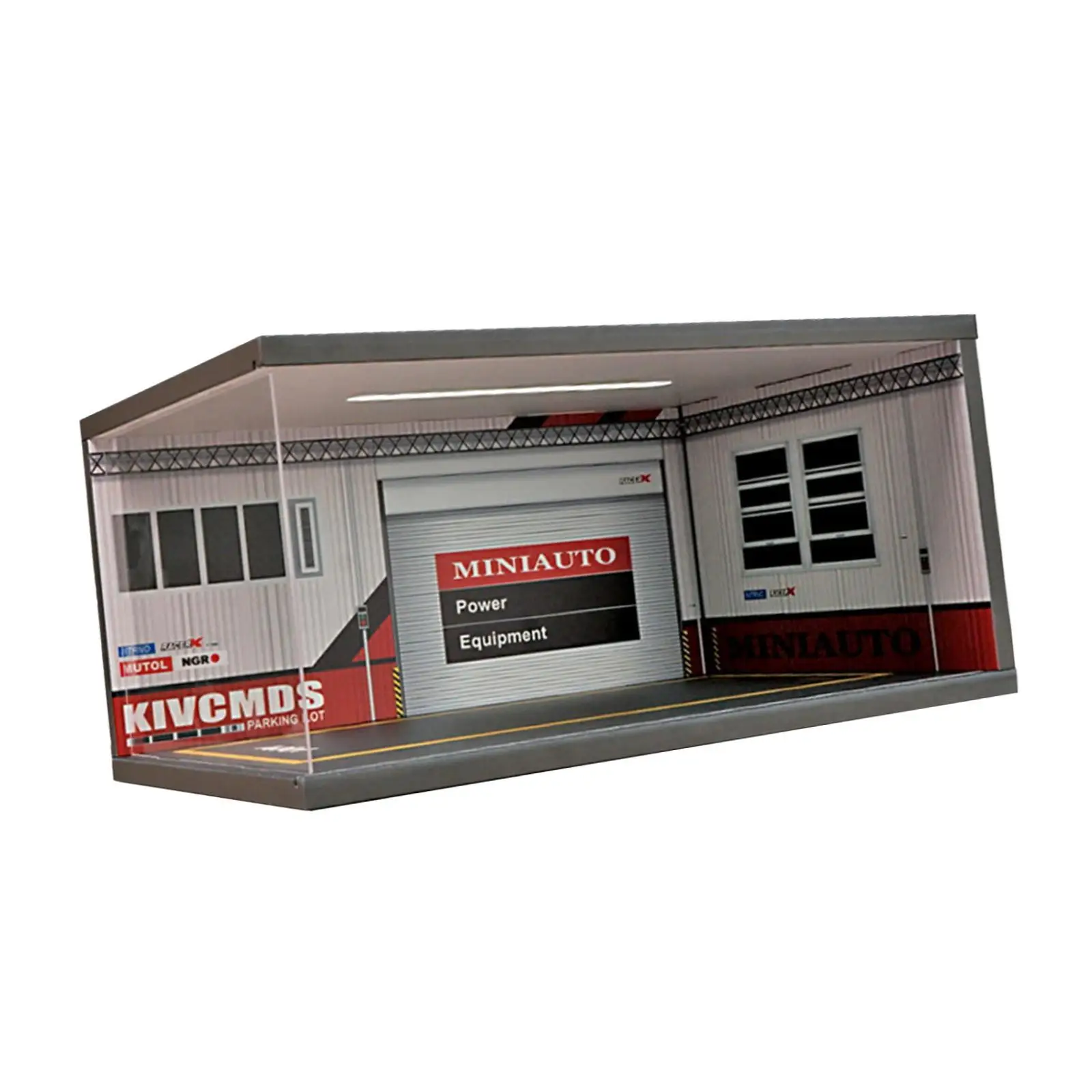 وقوف السيارات المرآب ديوراما محاكاة نموذج سيارة صندوق تخزين مجموعة 1/18