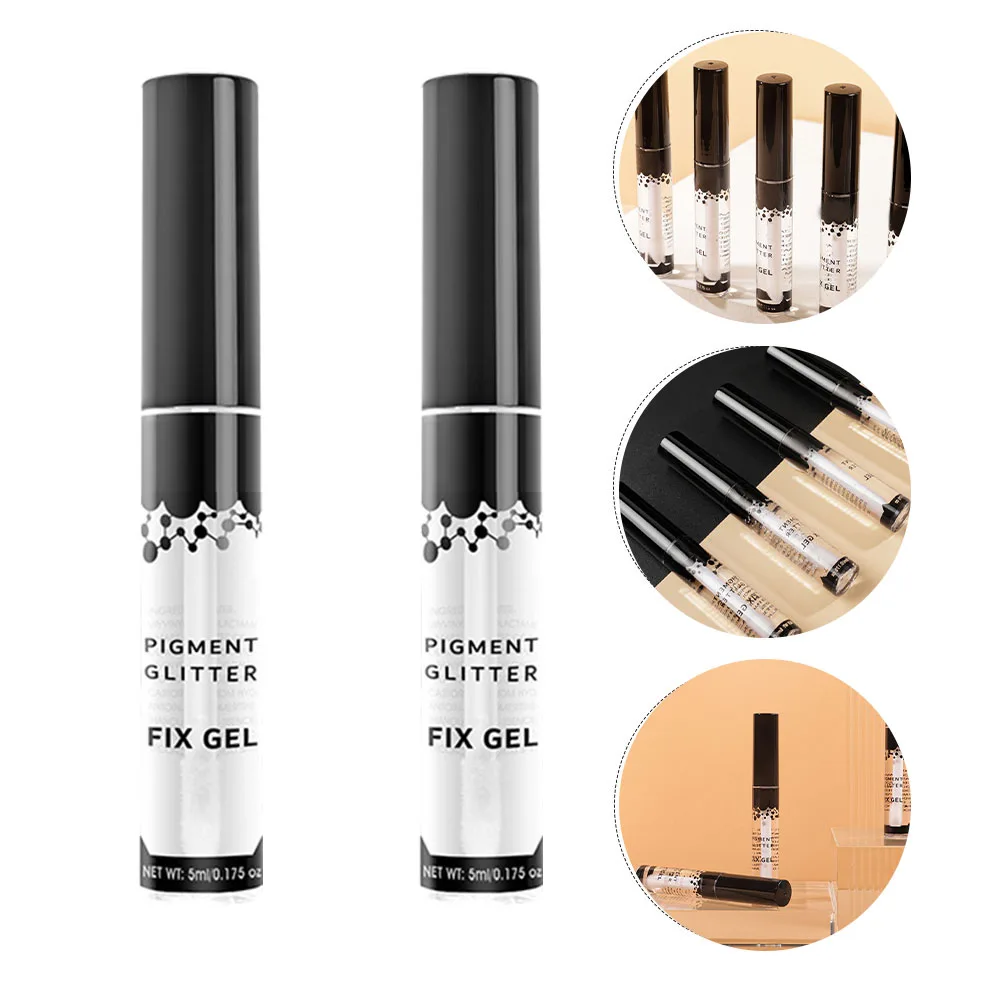 

2 Pcs Eye Glue Compact Size Durable Practical Use Mild Stimulation Fix Pigment Glitter Gel Women Cosmetics