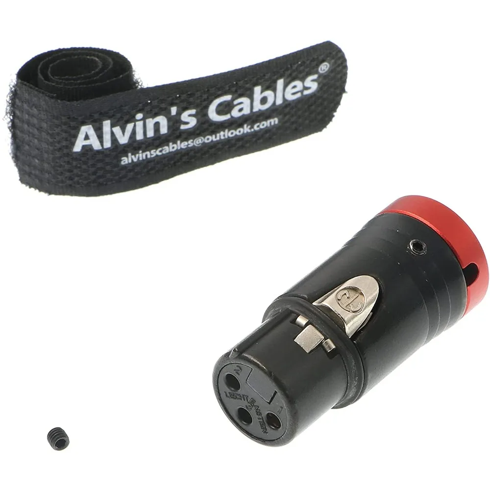 

Alvin's Cables Low-Profile XLR 3 Pin Female Original Connector for Audio Devices Red