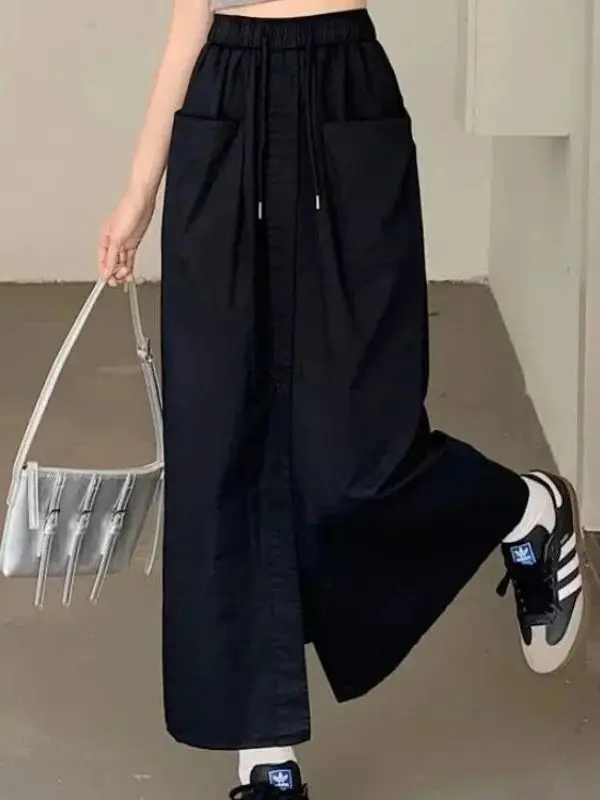 

Летняя классическая юбка А-силуэта средней длины с высокой талией, эластичная, из ПВХ-ткани, с вышивкой, идеально подходит для прогулок