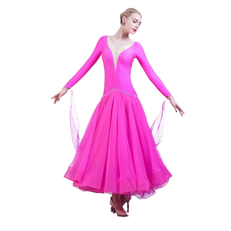 Maßgeschneidertes Tango-Kleid für modernen Tanz, nationales Standard-Wettbewerbskleid, Walzer-Performance-Kleidung, soziales großes Swing-Kleid