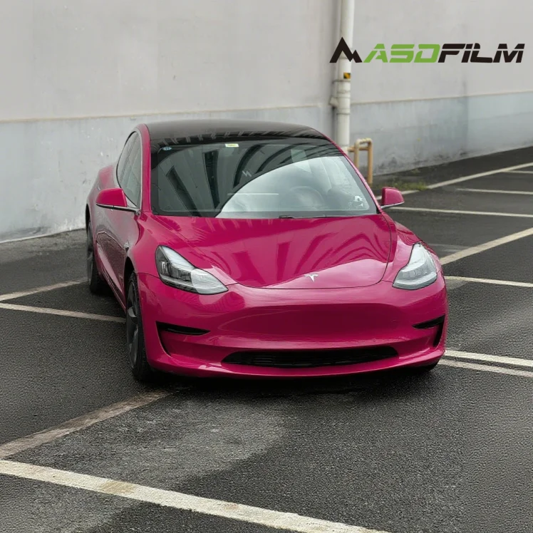 

ASD High-gloss Coloured TPU Starlight Ruby Red Super Hydrophobic Vinyl Wrapping Film Bubble-free Body Stickers Car Body Film