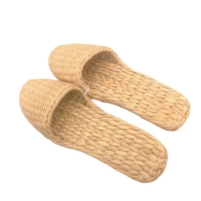 Jarycorn novo artesanal sapatos de palha amantes masculinos e femininos moda criativa casa chinelo natural proteção ambiental lazer
