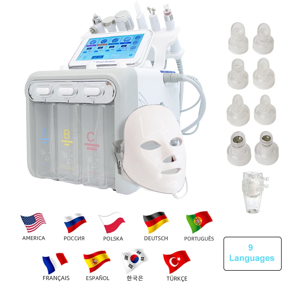 7 em 1 máquina facial dermoabrasão de água profissional limpeza profunda levantamento purificador da pele aqua peeling spa dispositivos de beleza