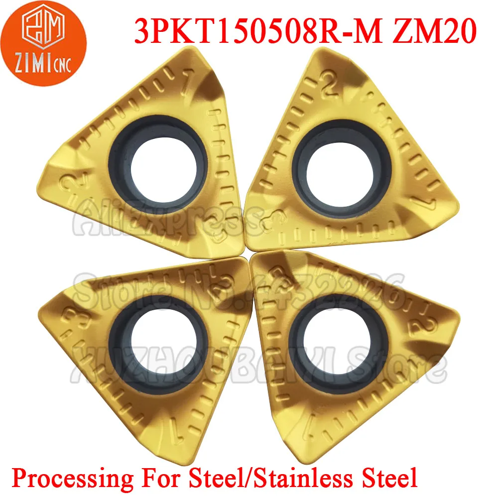 10pcs 3PKT150508R-M ZM20 3PKT150508R M 3PKT150508 R 3PKT 150508 Carbide Milling Inserts Turning Tools CNC Cutter Mill Blade