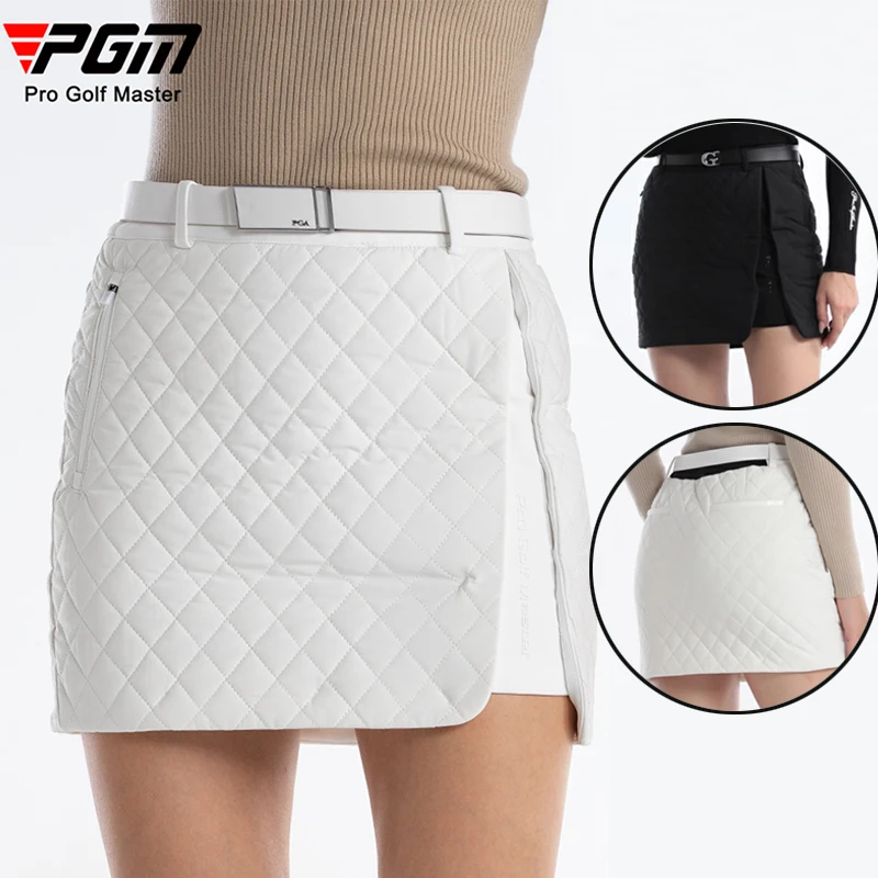 Pgm Golf Autumn/Winter Skirts Women's Versatile Casual Down Skirts Ladies Split Short Culottes with Inner Shorts Pencil Skorts