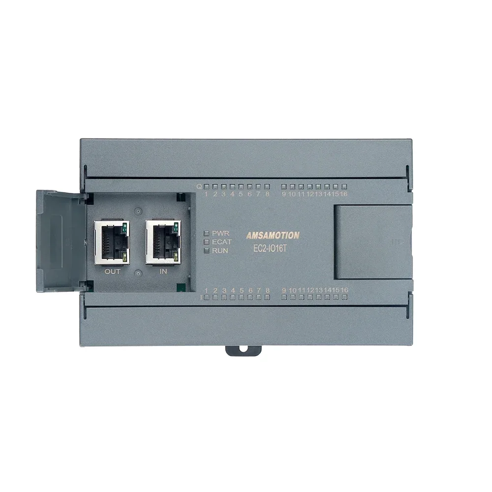 EtherCAT a Ethernet Módulo de bus IO remoto Digital 16I 16O Transistor de relé 2 RJ45 EC2-IO16T EC2-IO16R