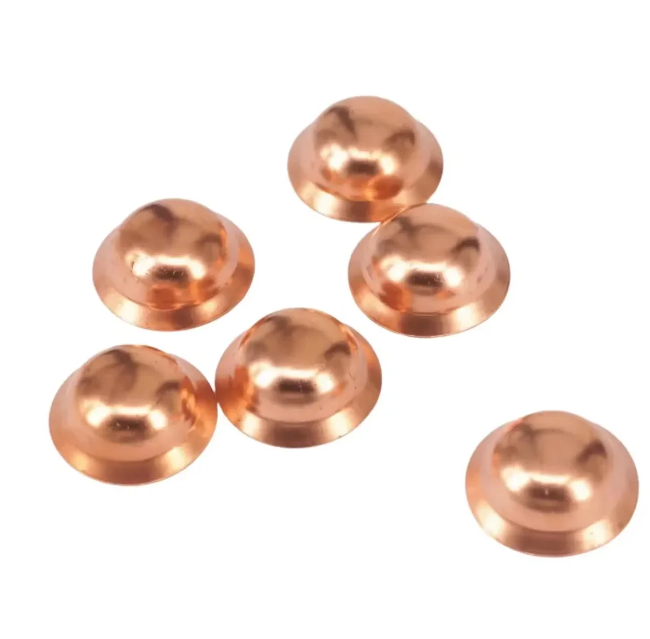10pcs Pure Copper Flared End Cap Stop End Feed Pipe Cap Air Conditioner Cooling Equipment Refrigerator