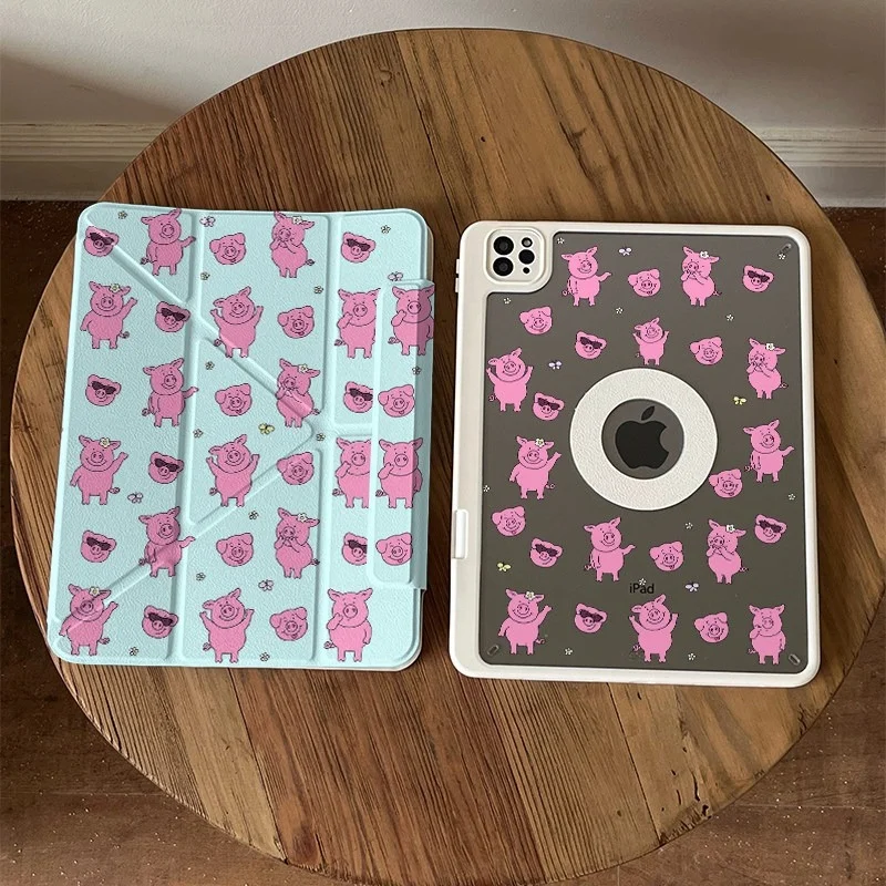 

Милый розовый чехол-свинка с магнитным креплением для планшетов Mini 7, 6, iPad 11, 10, 6, 5 Pro 2024, 2022, 2021, 2020, 2018, Air 2025, 2024, 5, 4, 3