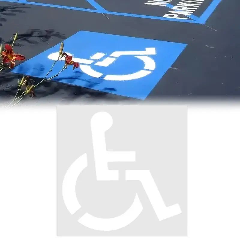 

Трафареты для парковки, 33x36 дюймов, силиконовый шаблон для парковки для инвалидов, складной и гибкий инструмент с символом инвалидной коляски толщиной 1 мм