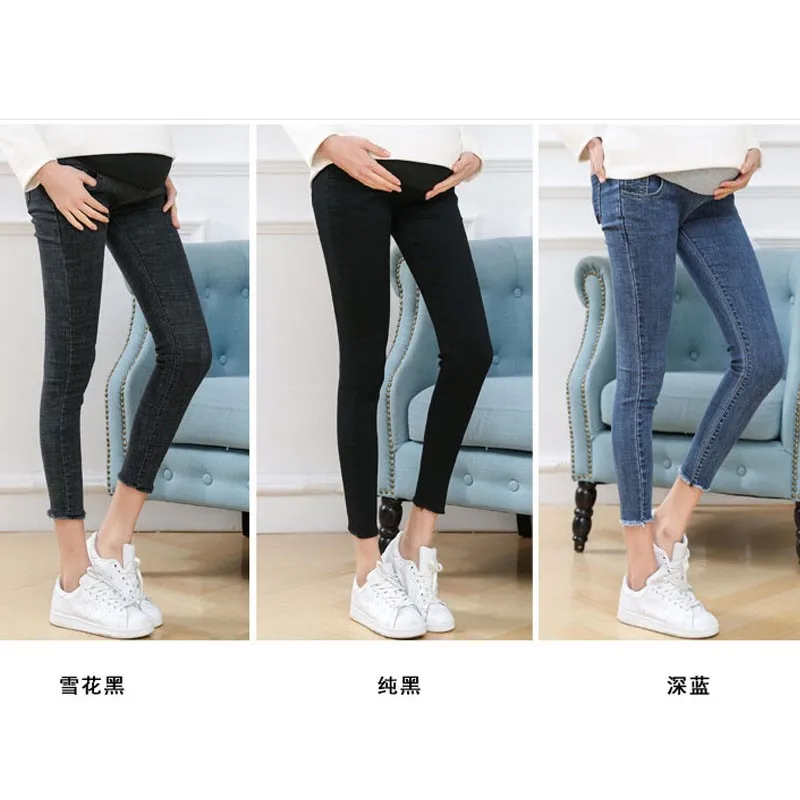 Denim Jeans Maternity Pants Skinny Stretch Clothes For Pregnant Women 2022 Spring Summer Plus Size Pregnancy Pants Gravidas