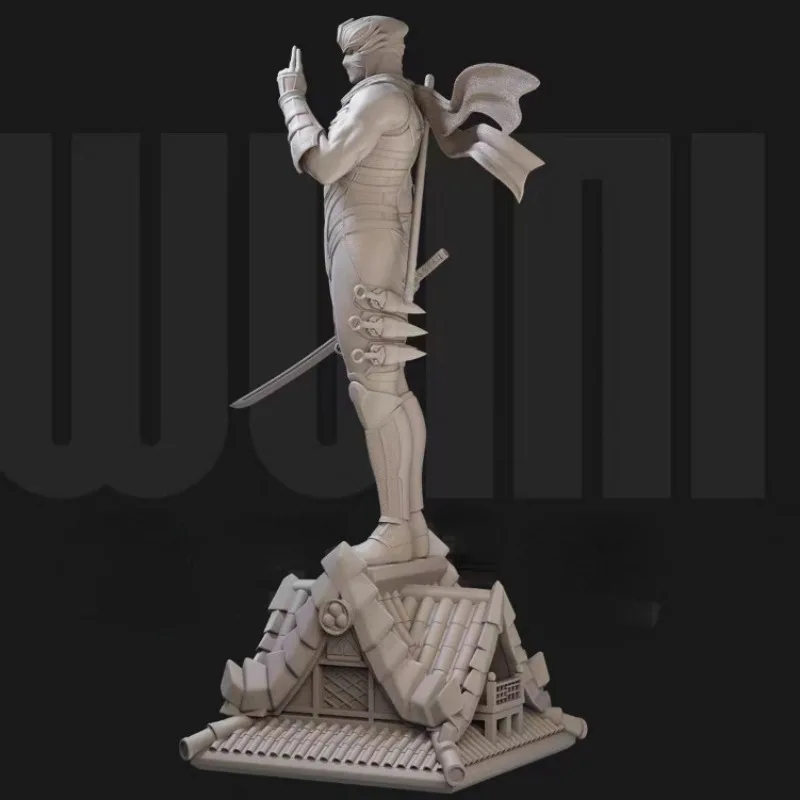 1/24  Miniature Black Robe Ninja Ryu Resin Figure Assembled Model Kit Fantasy Hobby  Figurine Unassembled and Unpainted diorama