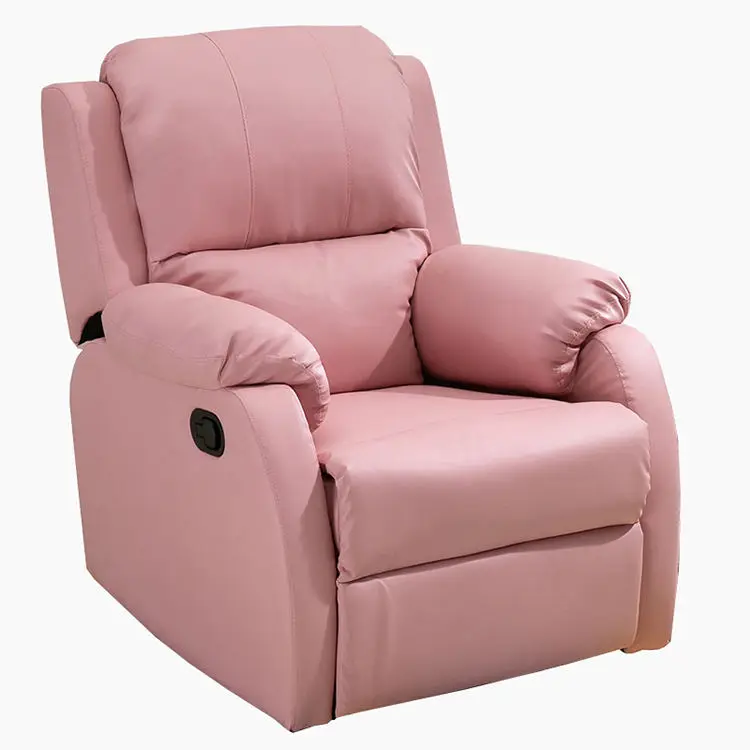Leather Cinema Living Room Manual Vibration Swivel Recliner Manual Sofa Chair Power Reclining Single Sofa