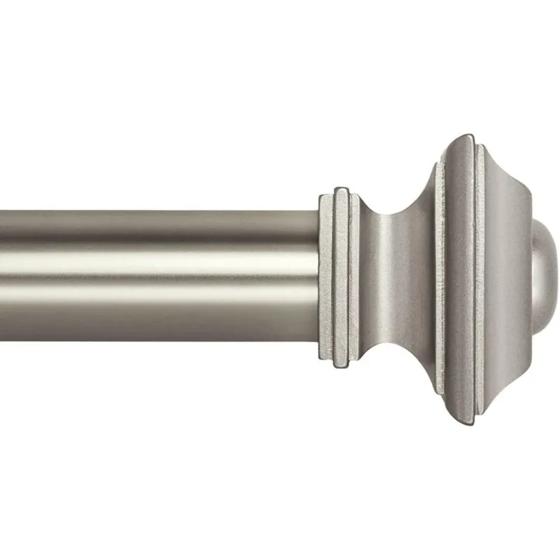 

Drapery Treatment Window Curtain Rod - Square Design 1 1/8 Rod. 48 to 86 Inch. Satin Nickel