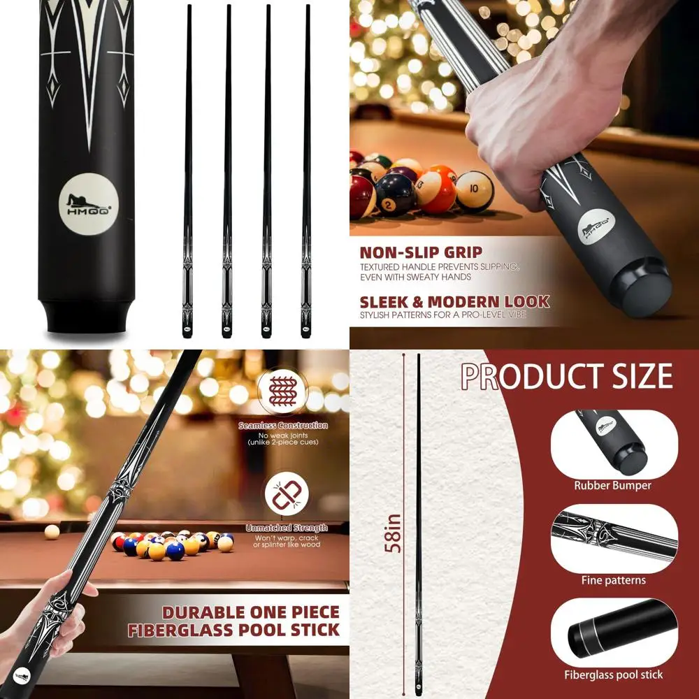 

Graphite Composite Billiard Cues Set of 4, 21oz, Multiple Colors Available