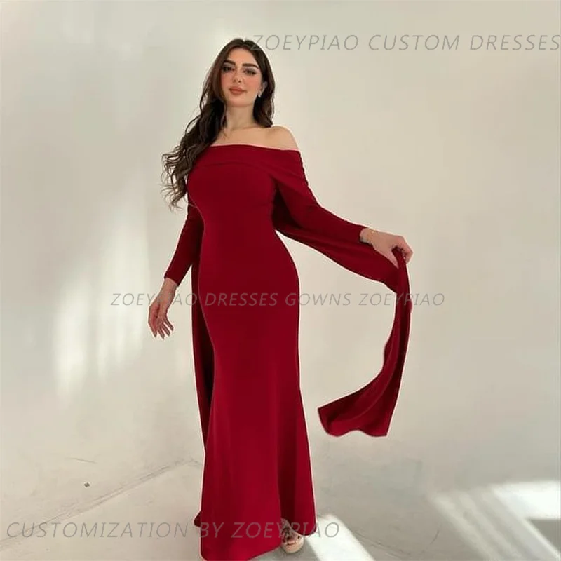 Vintage Burgundy Off Shoulder Prom Dress Strapless Party Gowns For Women 2024 New Arrivals Satin Evening Dresses Gown Vestidos