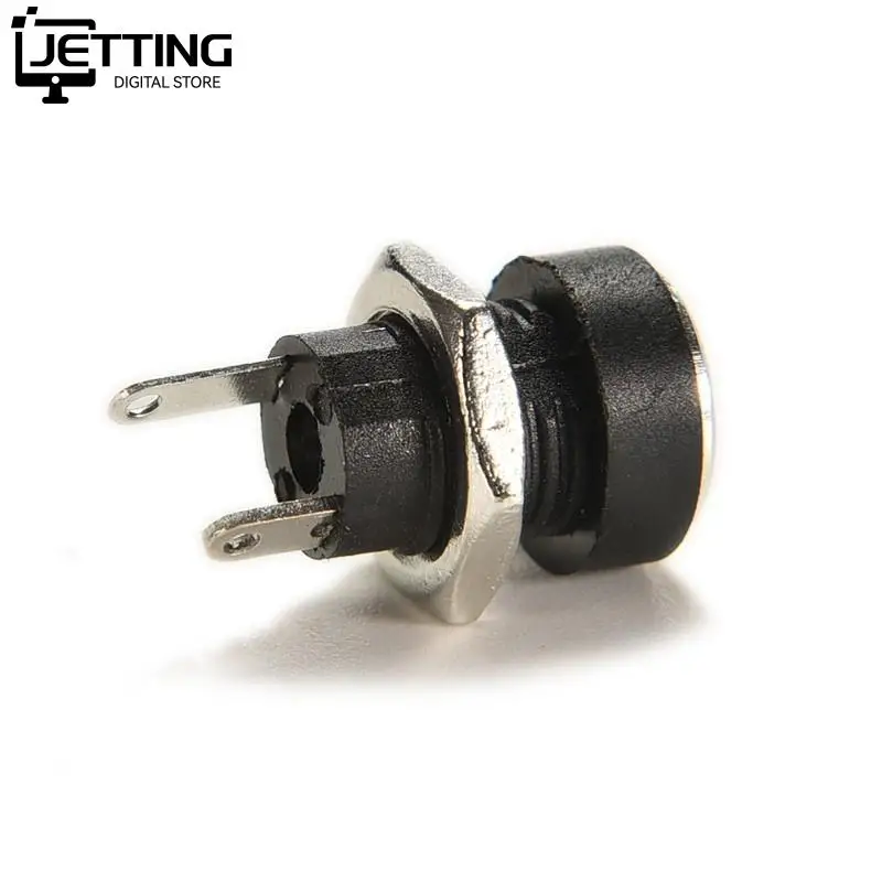 10 Pcs 5.5mm x 2.1mm 3A 12 V DC Power Supply Jack Socket 2 Pin Plug Female Panel Mount Connector Adapter Converter with Nut