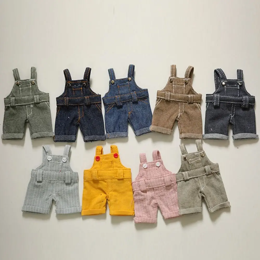 

12cm Cotton Doll's Clothes Overall Suspender Pants Colorful Cute Mini Plush Doll Clothes Dressing Game Girl Toy Doll Accessories