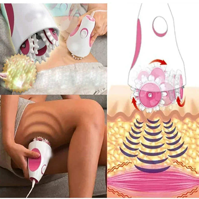 Máquina de massagem para perder peso, instrumento de rolo 3d, exercício abdominal, máquina elétrica portátil, ferramenta de massagem de emagrecimento de corpo inteiro