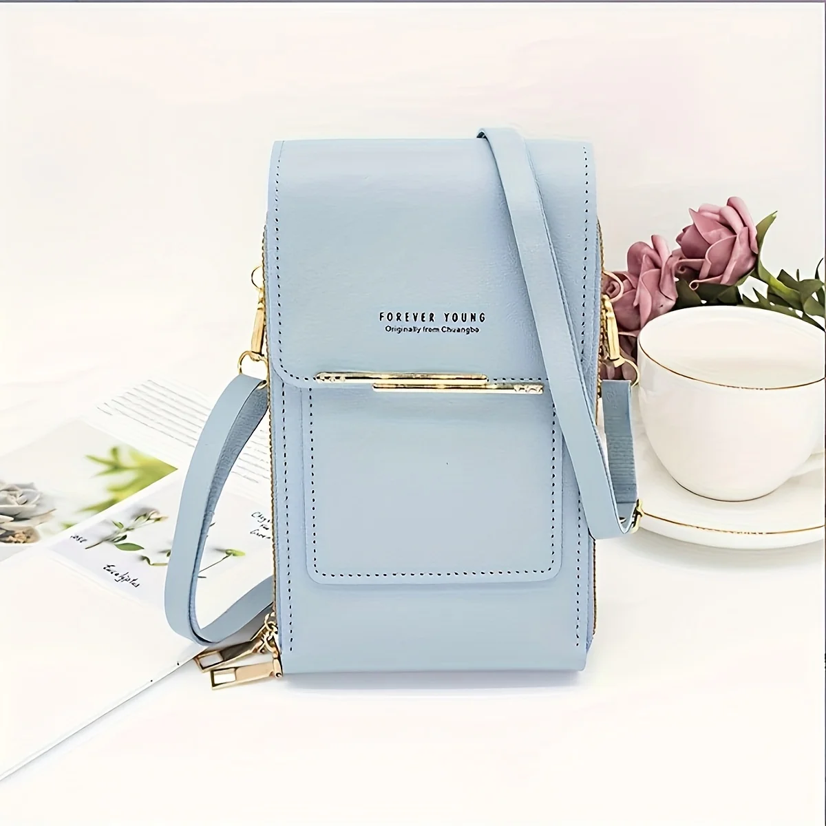 

Multi-function double zipper coin purse