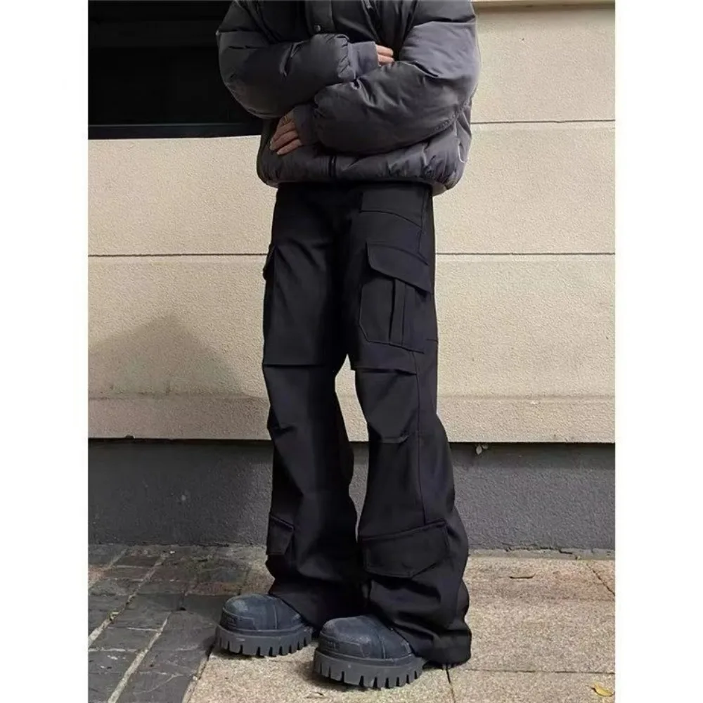 

Универсальные свободные брюки прямого кроя унисекс с струящимся силуэтом, модные длинные брюки для мужчин и женщин.