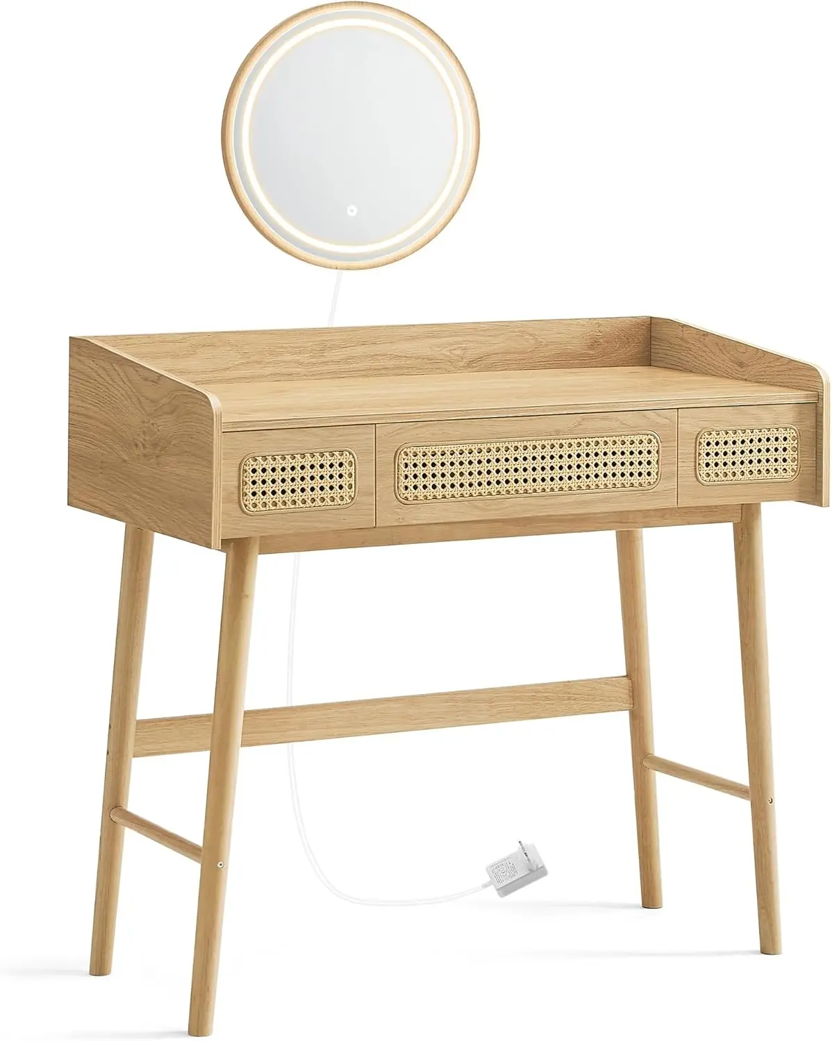 SONGMICS HOME dressing table cosmetics table with mirror lighting 3 drawers 3 light colours