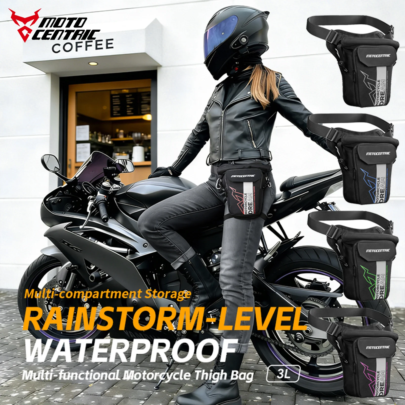 MOTOCENTRIC Multi-Function Motorcycle Drop Leg Bag Waist Bag Waterproof Outdoor Motorbike Riding Crossbody Bags