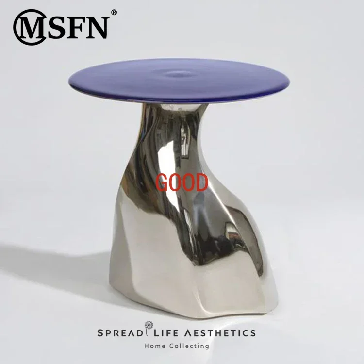 Modern Fashion FRP Marble Shaped Side Table Coffee Table Living Room